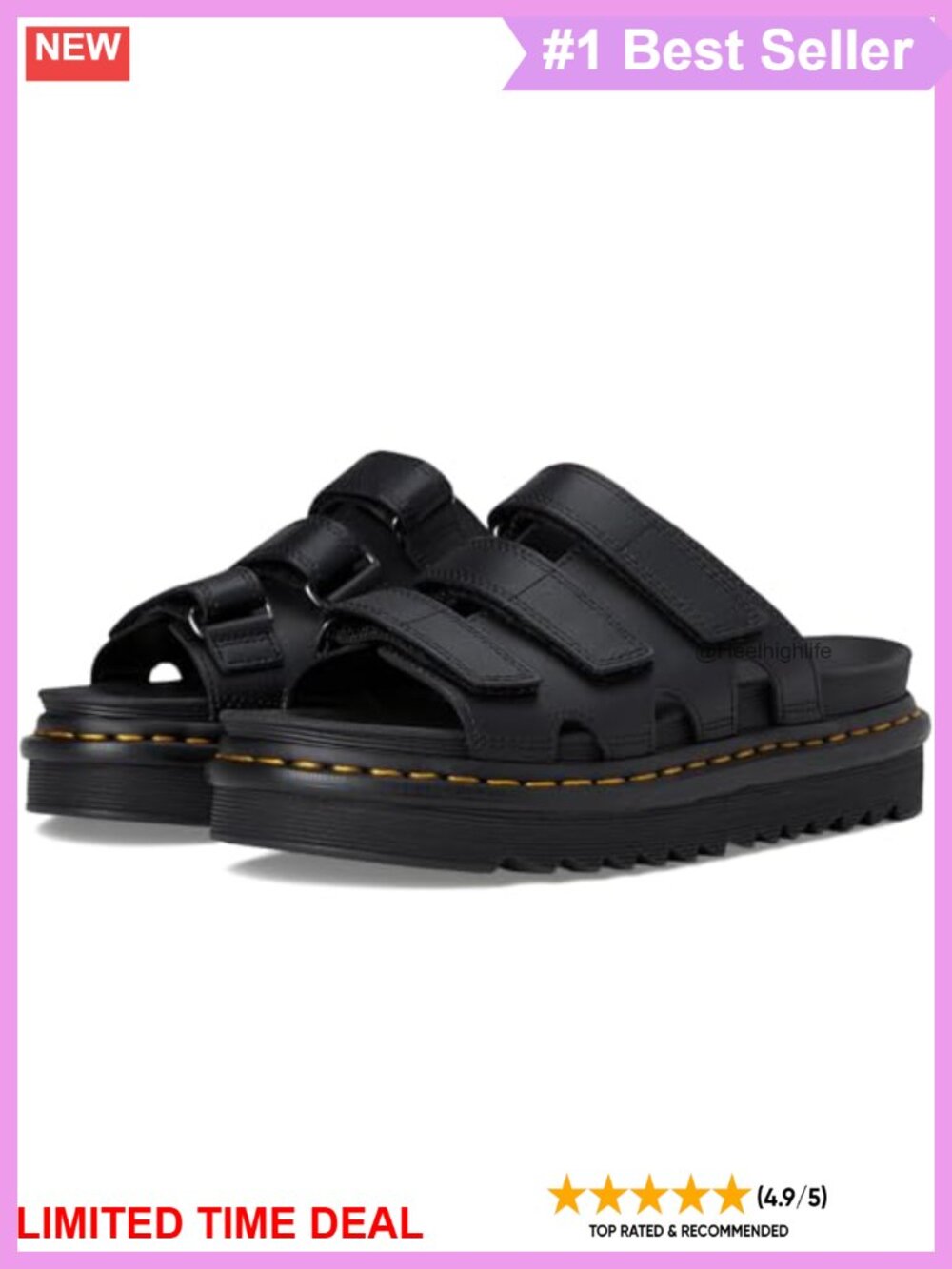 Dr. Martens Raine Suede Slide Sandals Platform Peep Toe